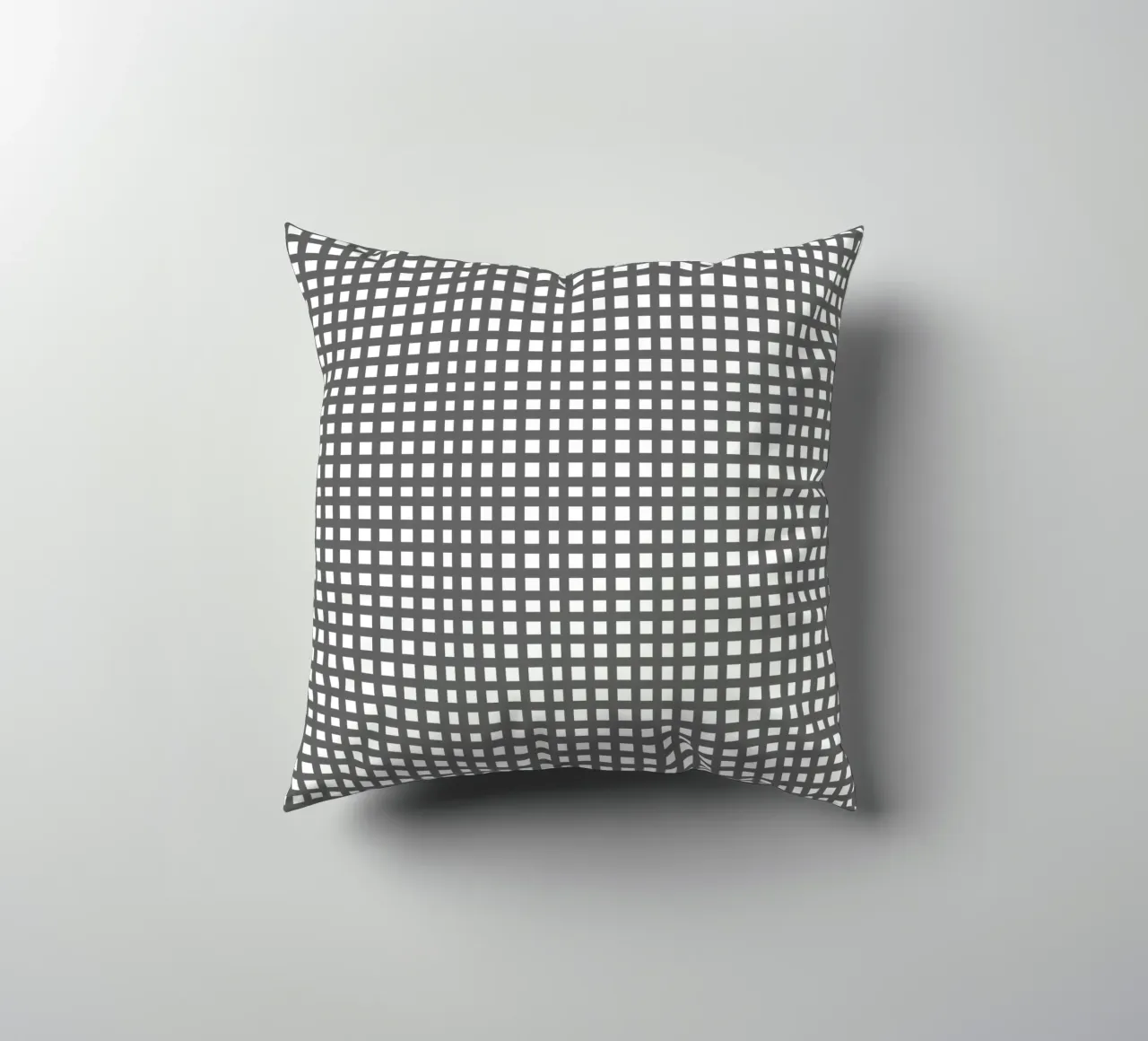 Grey square mesh grid cuscino da baobabprintstore