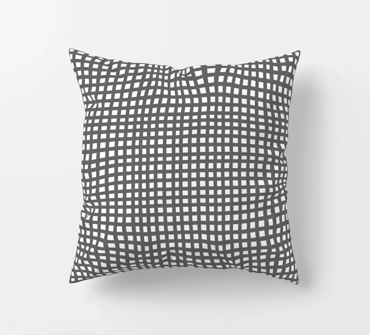 Grey square mesh grid cuscino da baobabprintstore