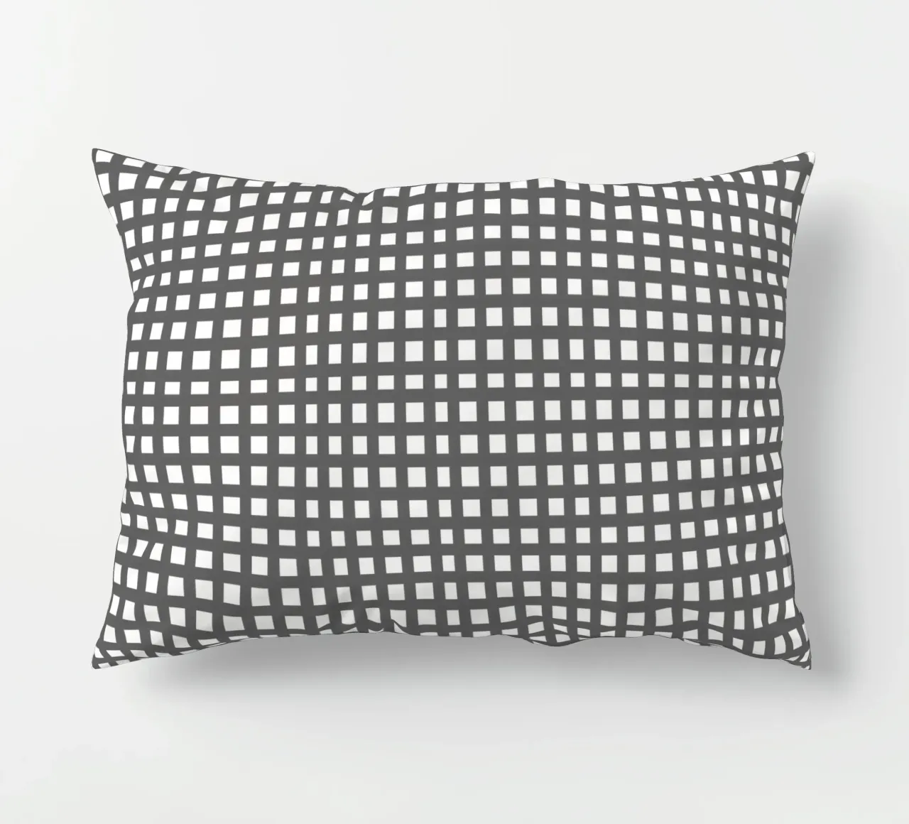 Grey square mesh grid cuscino da baobabprintstore