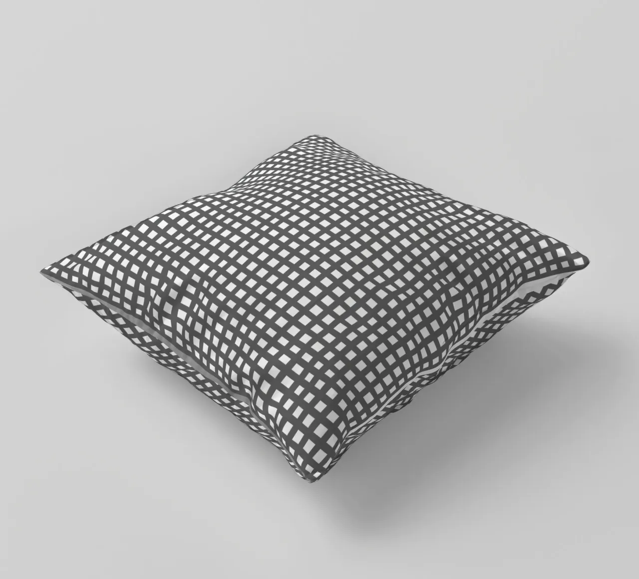 Grey square mesh grid cuscino da baobabprintstore