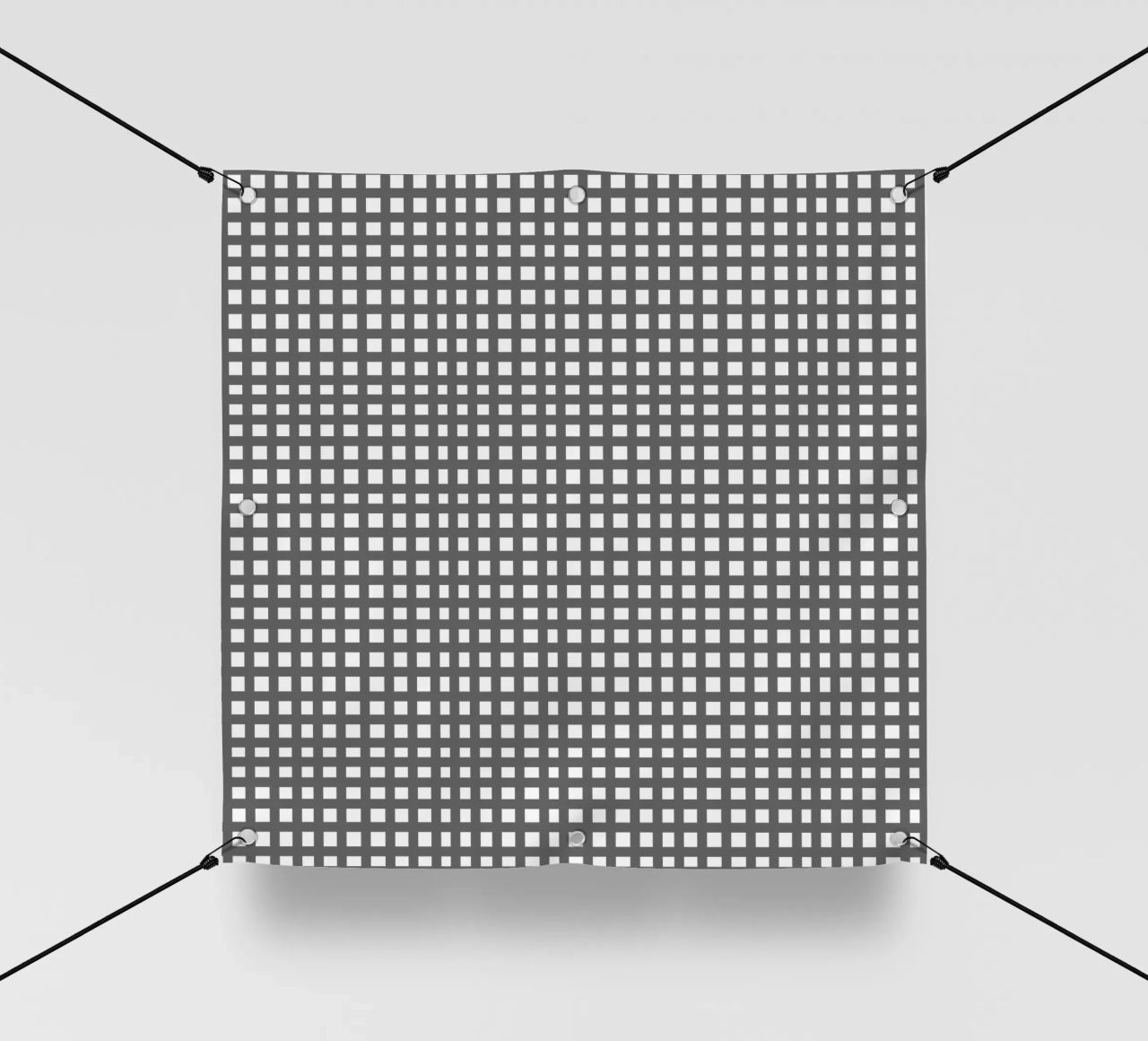 Grey square mesh grid telo in pvc da baobabprintstore