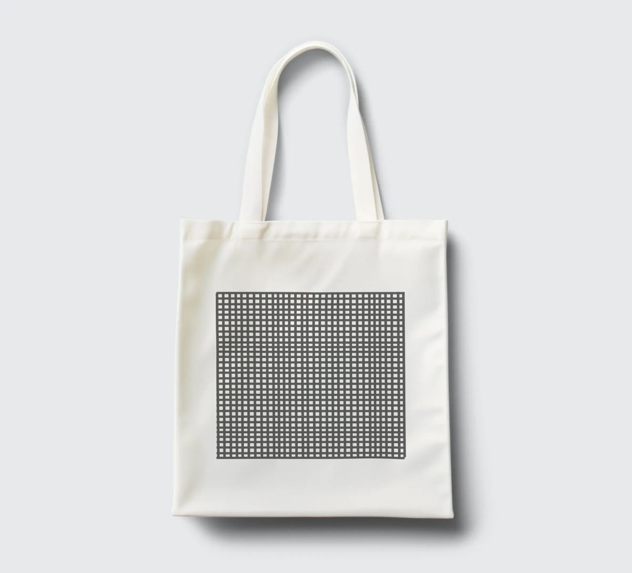 Grey square mesh grid borsa in juta da baobabprintstore