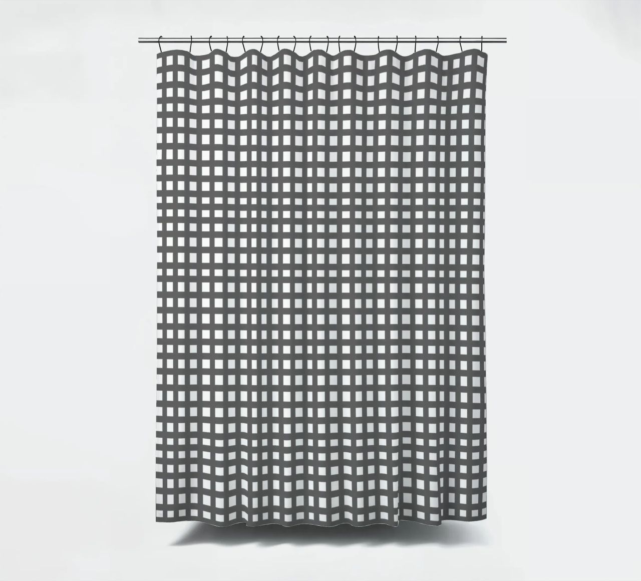 Grey square mesh grid tenda da doccia da baobabprintstore