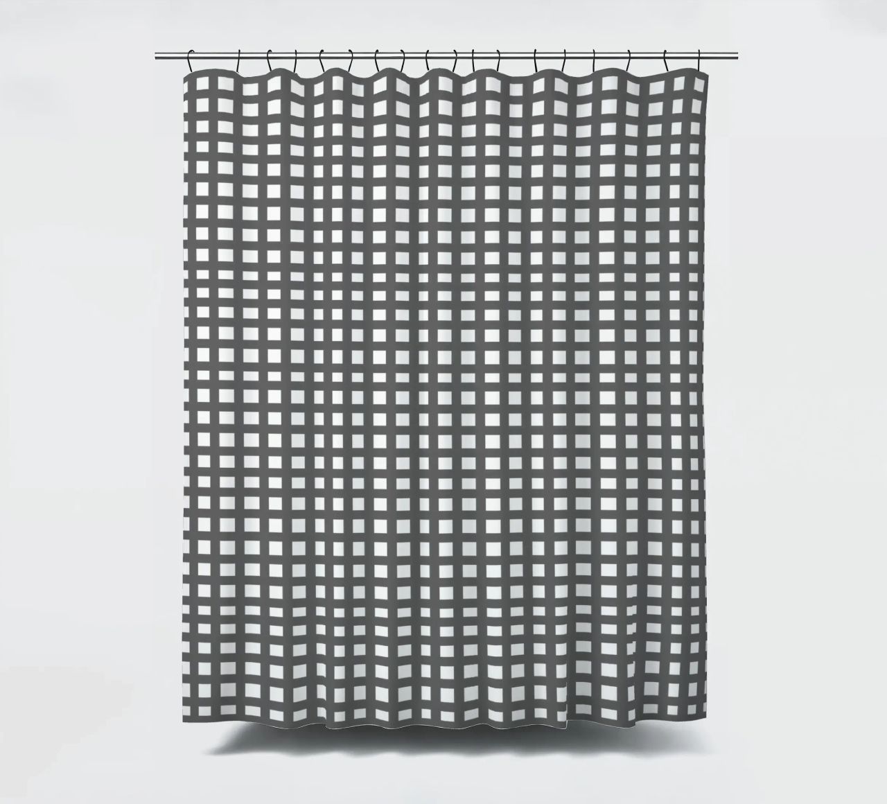 Grey square mesh grid tenda da doccia da baobabprintstore