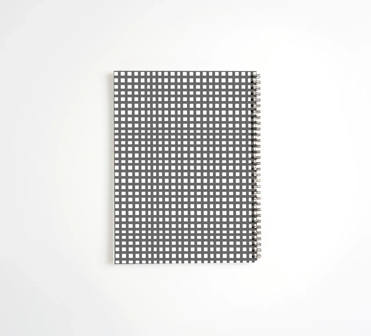 Grey square mesh grid spiral notebook by baobabprintstore