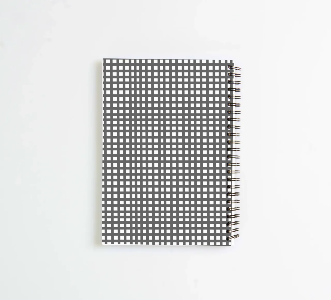 Grey square mesh grid spiral notebook by baobabprintstore