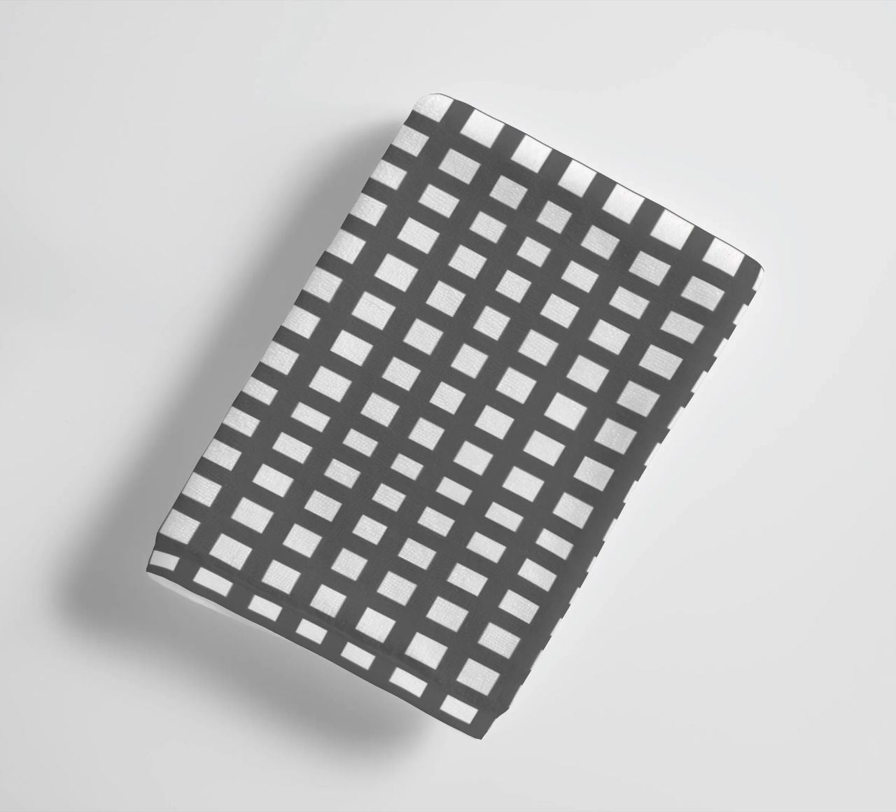 Grey square mesh grid asciugamano da bagno da baobabprintstore