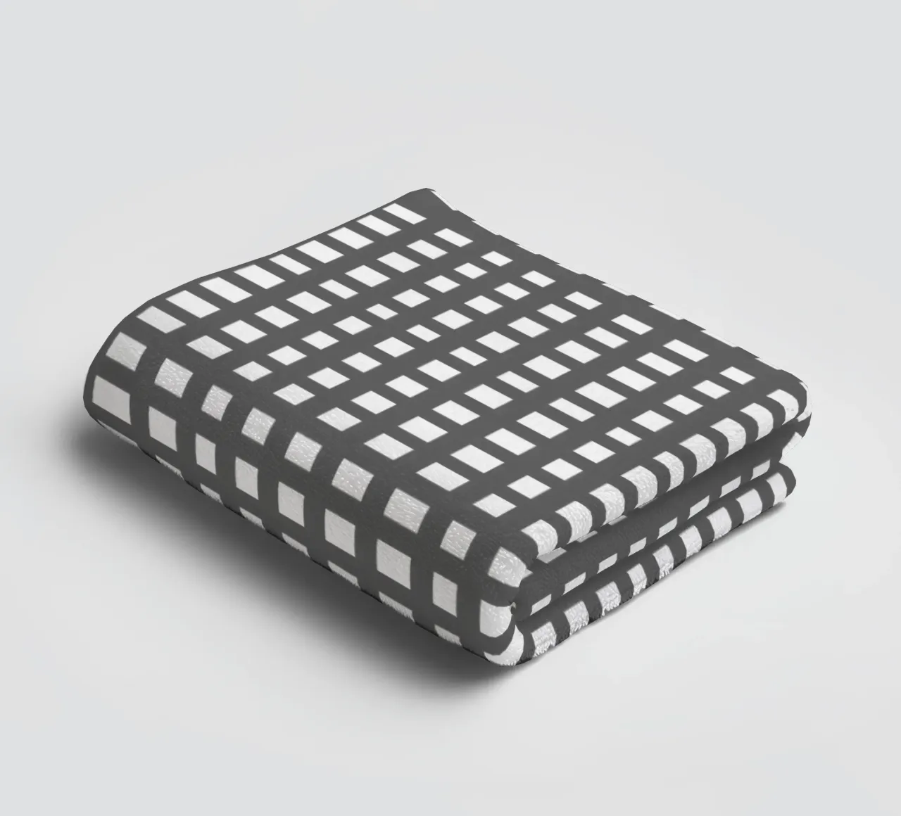 Grey square mesh grid Handtuch von baobabprintstore