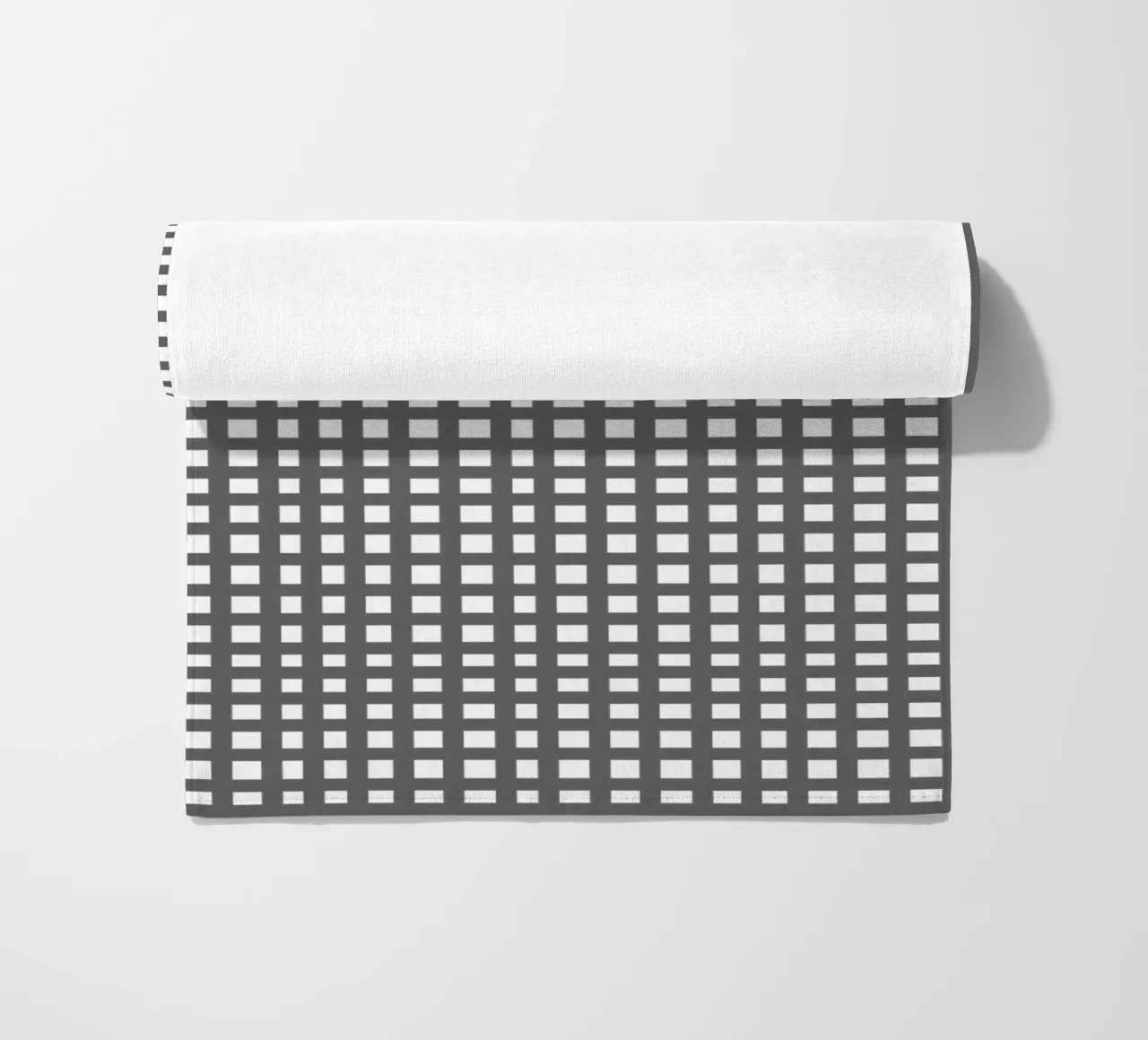 Grey square mesh grid telo mare da baobabprintstore