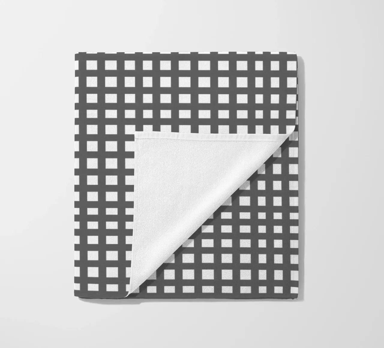 Grey square mesh grid telo mare da baobabprintstore
