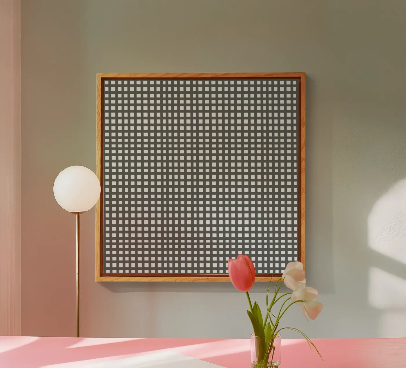 Grey square mesh grid plexiglass da baobabprintstore