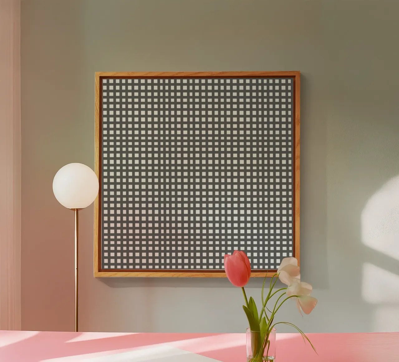 Grey square mesh grid plexiglass da baobabprintstore