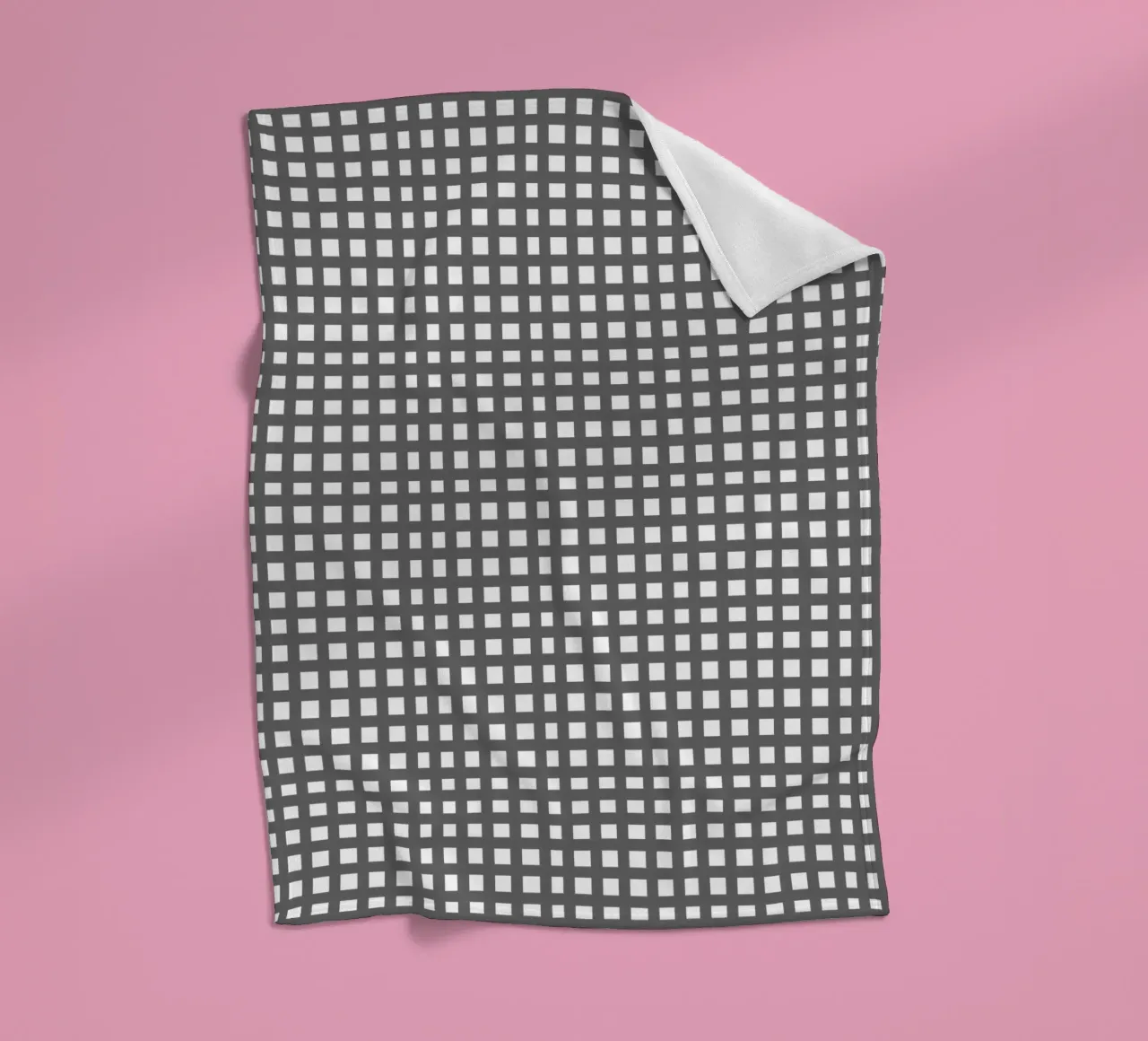 Grey square mesh grid coperta in pile da baobabprintstore