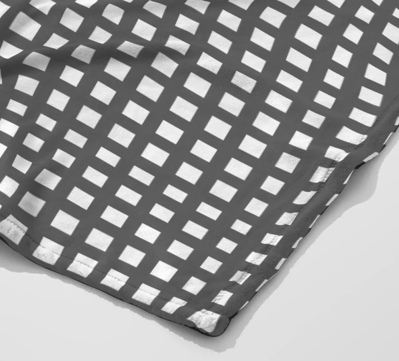 Grey square mesh grid coperta in pile da baobabprintstore