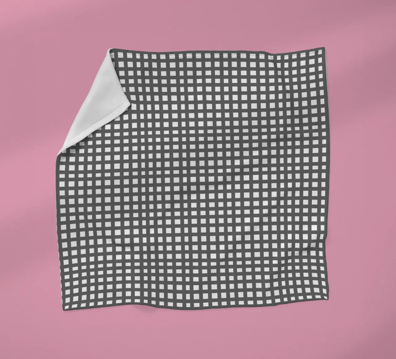 Grey square mesh grid coperta in pile da baobabprintstore