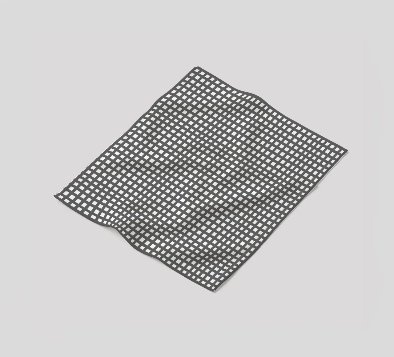 Grey square mesh grid coperta in pile da baobabprintstore