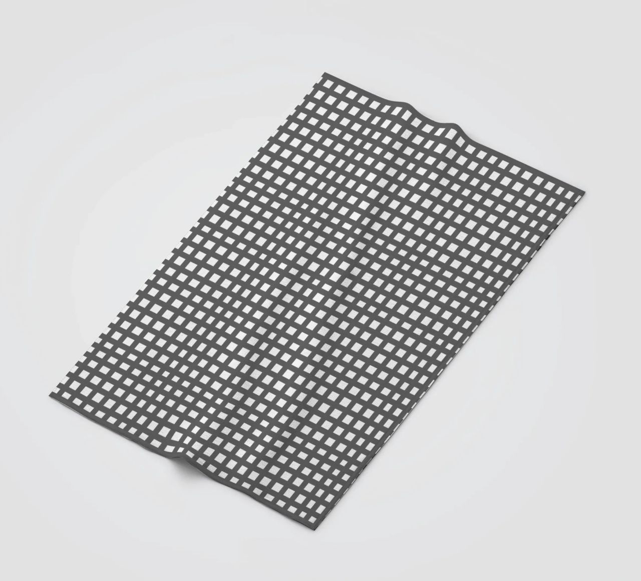 Grey square mesh grid coperta in pile da baobabprintstore