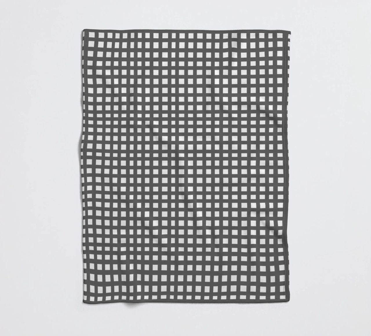 Grey square mesh grid coperta in pile da baobabprintstore