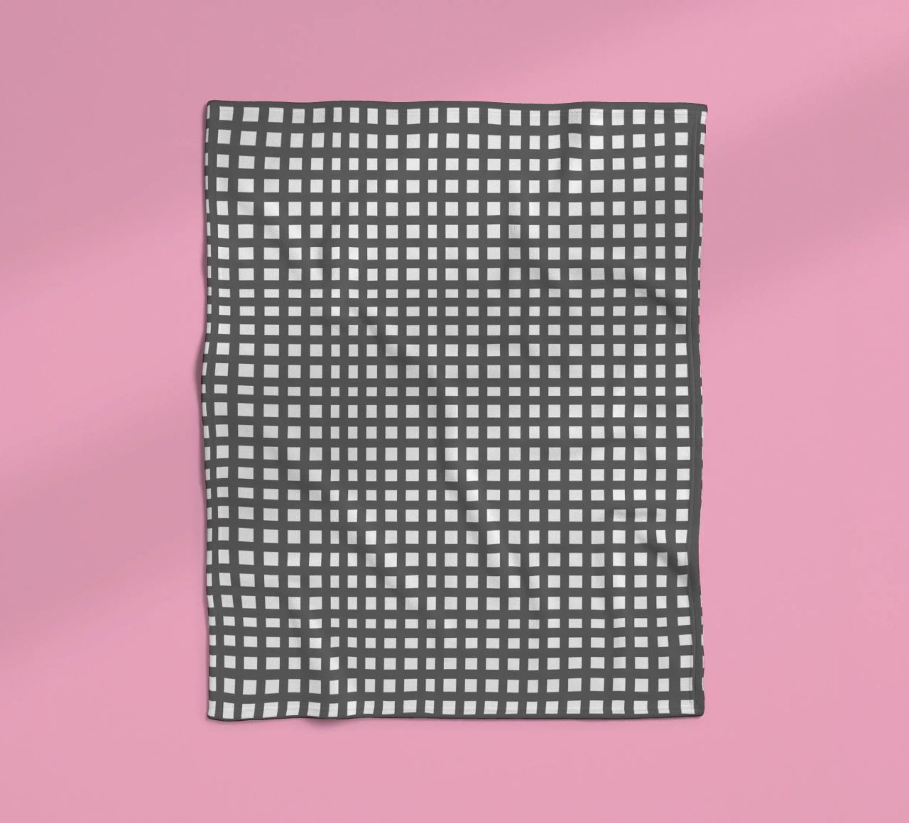 Grey square mesh grid coperta in pile da baobabprintstore