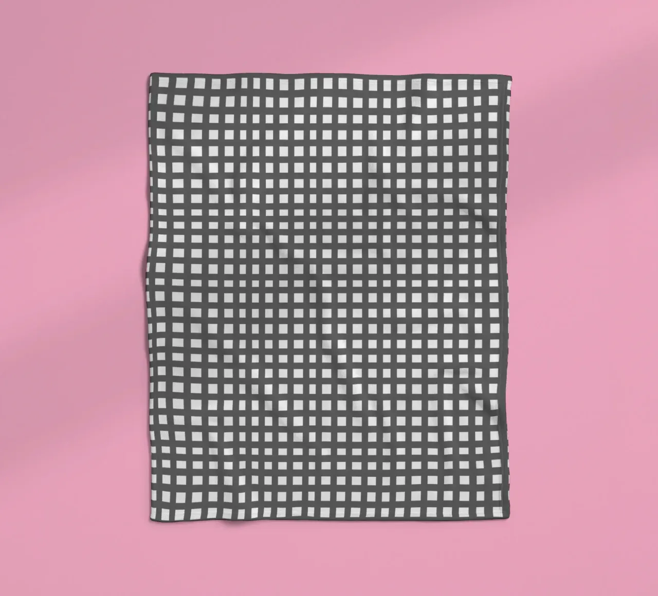 Grey square mesh grid coperta in pile da baobabprintstore