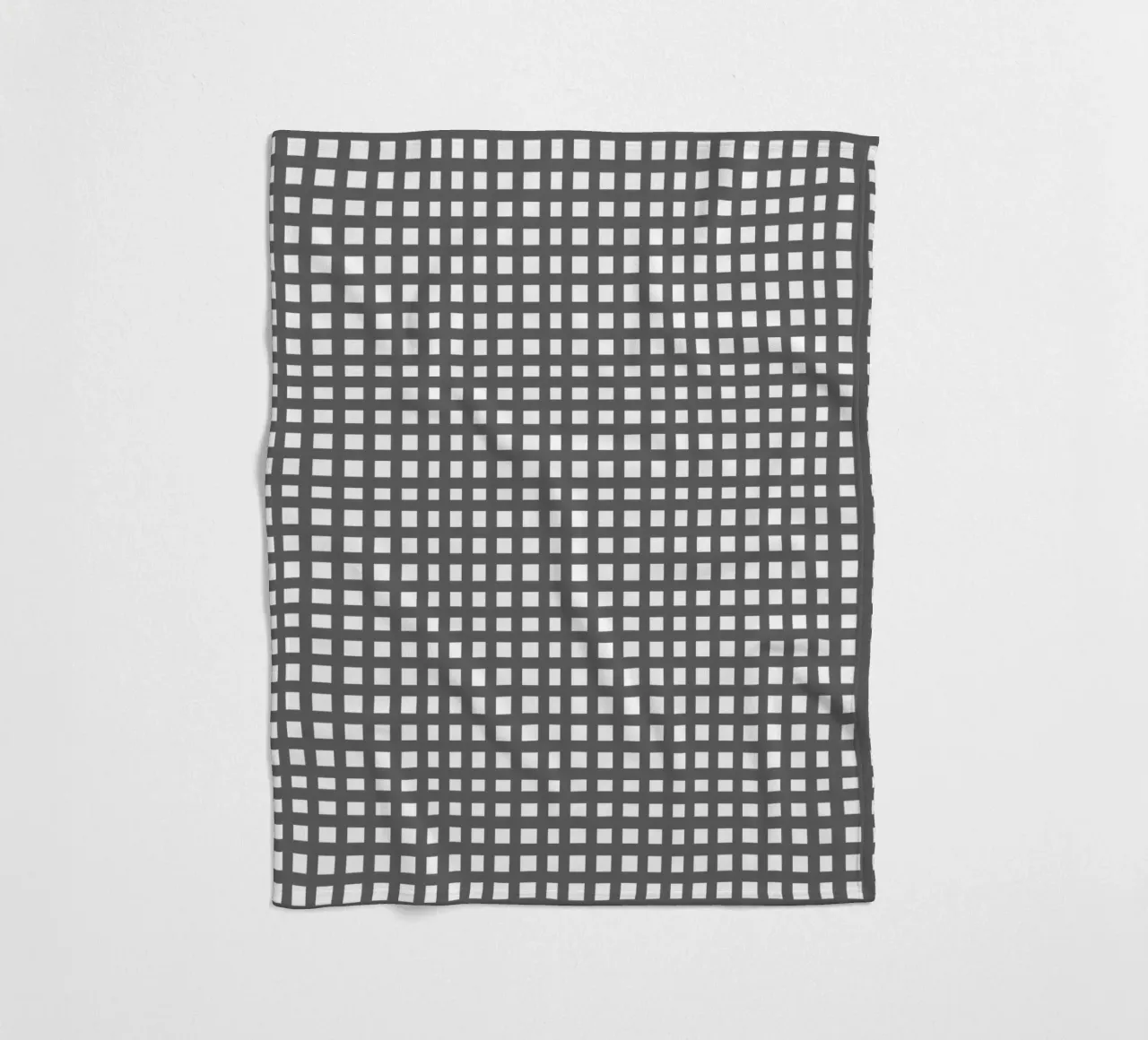 Grey square mesh grid coperta in pile da baobabprintstore