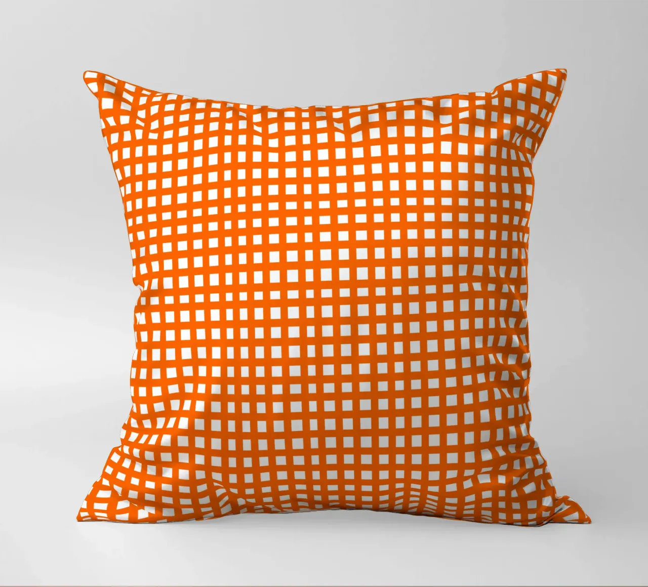 Orange square mesh grid cuscino da baobabprintstore