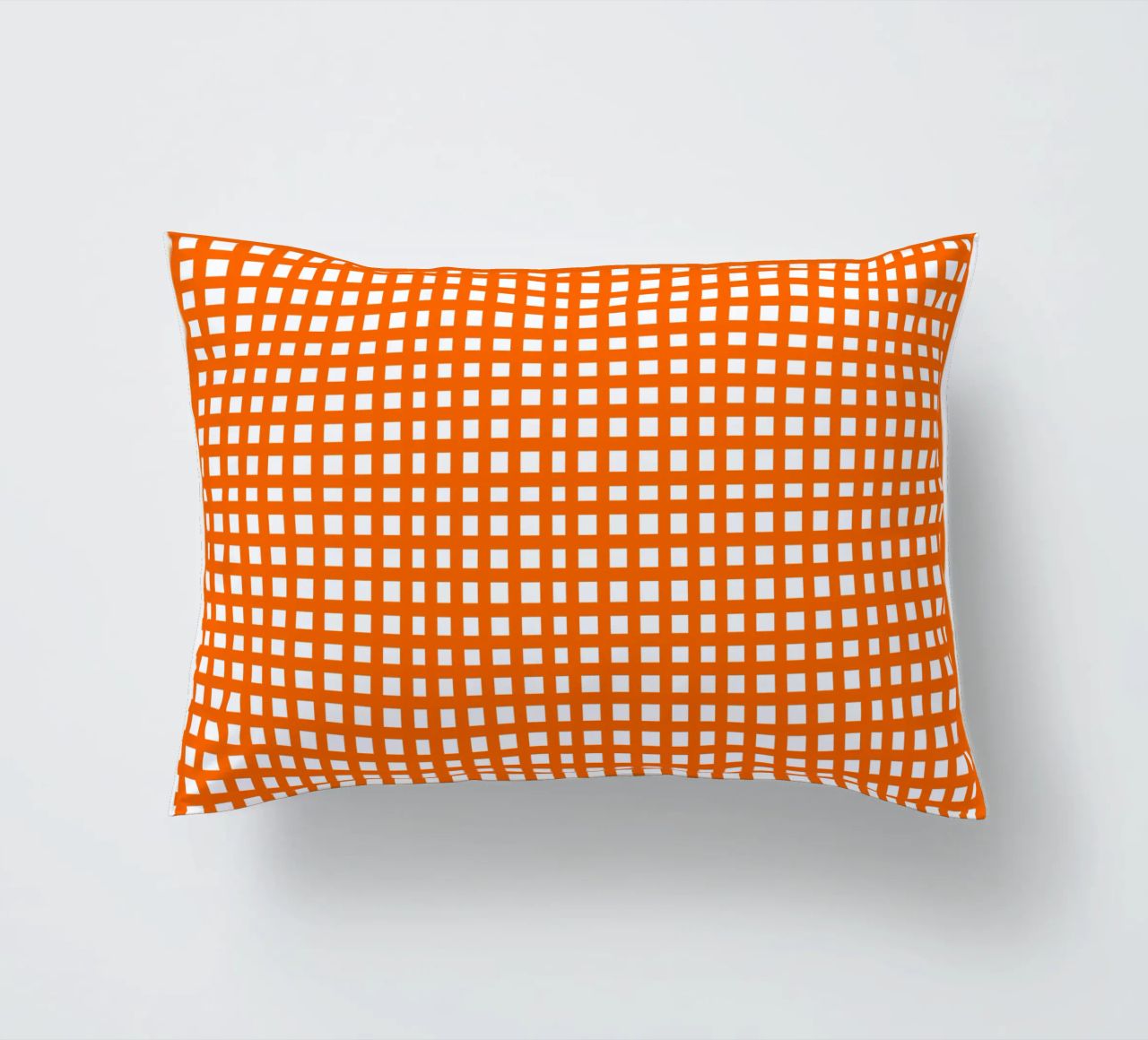 Orange square mesh grid cuscino da baobabprintstore