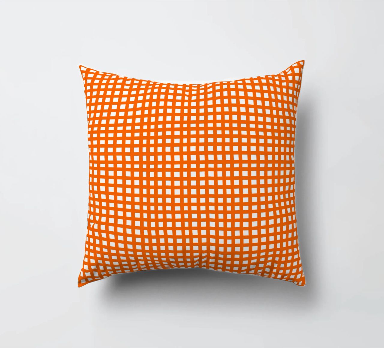 Orange square mesh grid cuscino da baobabprintstore