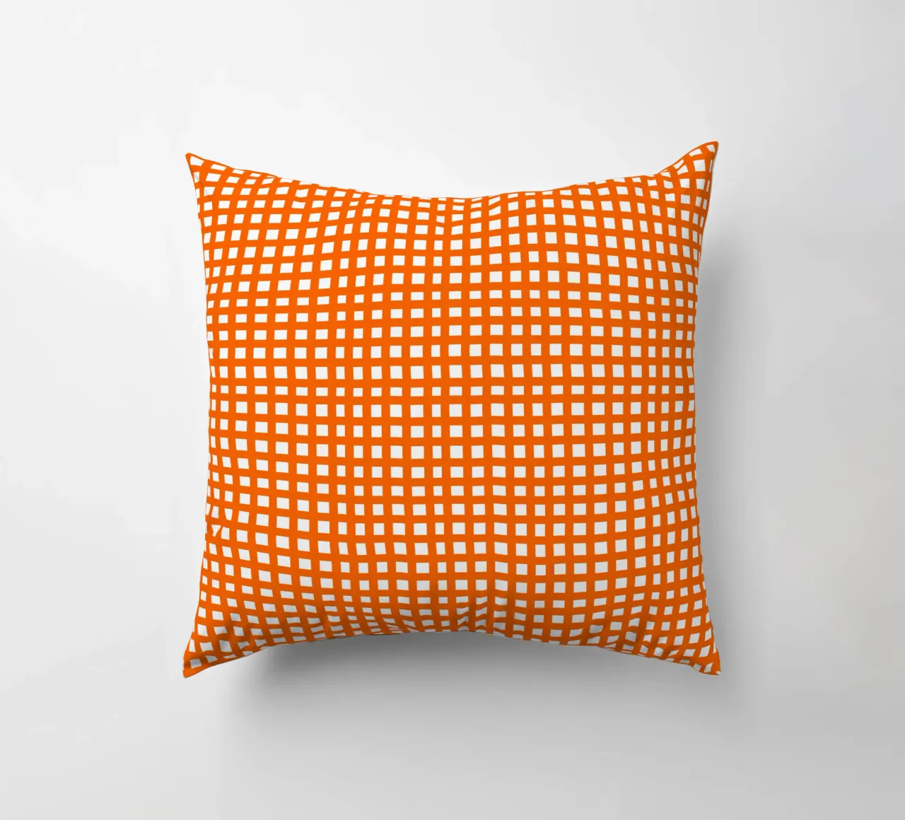 Orange square mesh grid cuscino da baobabprintstore