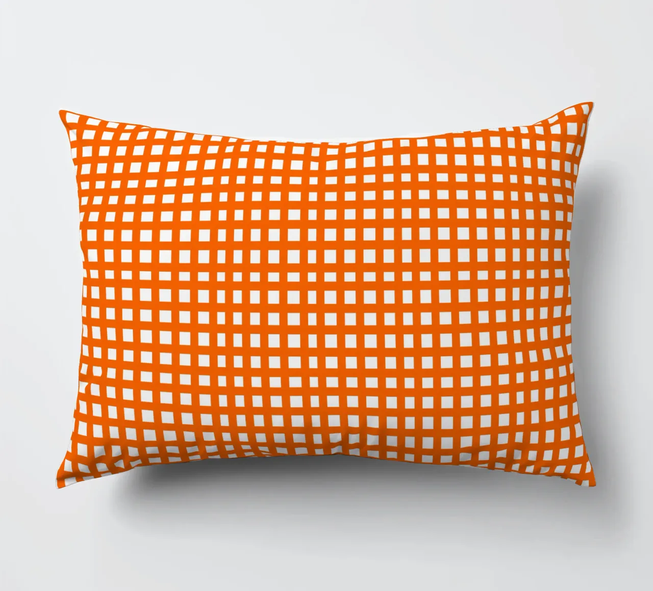 Orange square mesh grid cojín de baobabprintstore