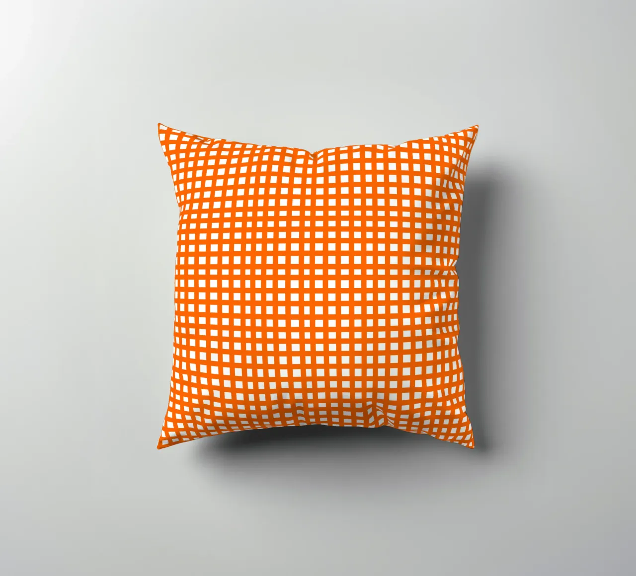 Orange square mesh grid cuscino da baobabprintstore