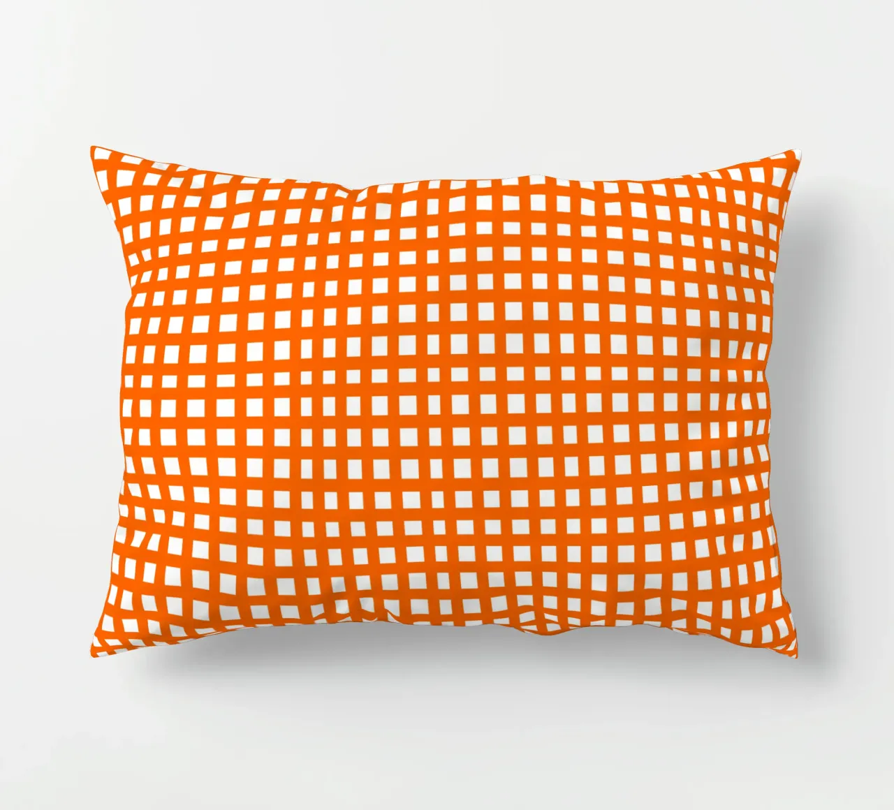 Orange square mesh grid cuscino da baobabprintstore