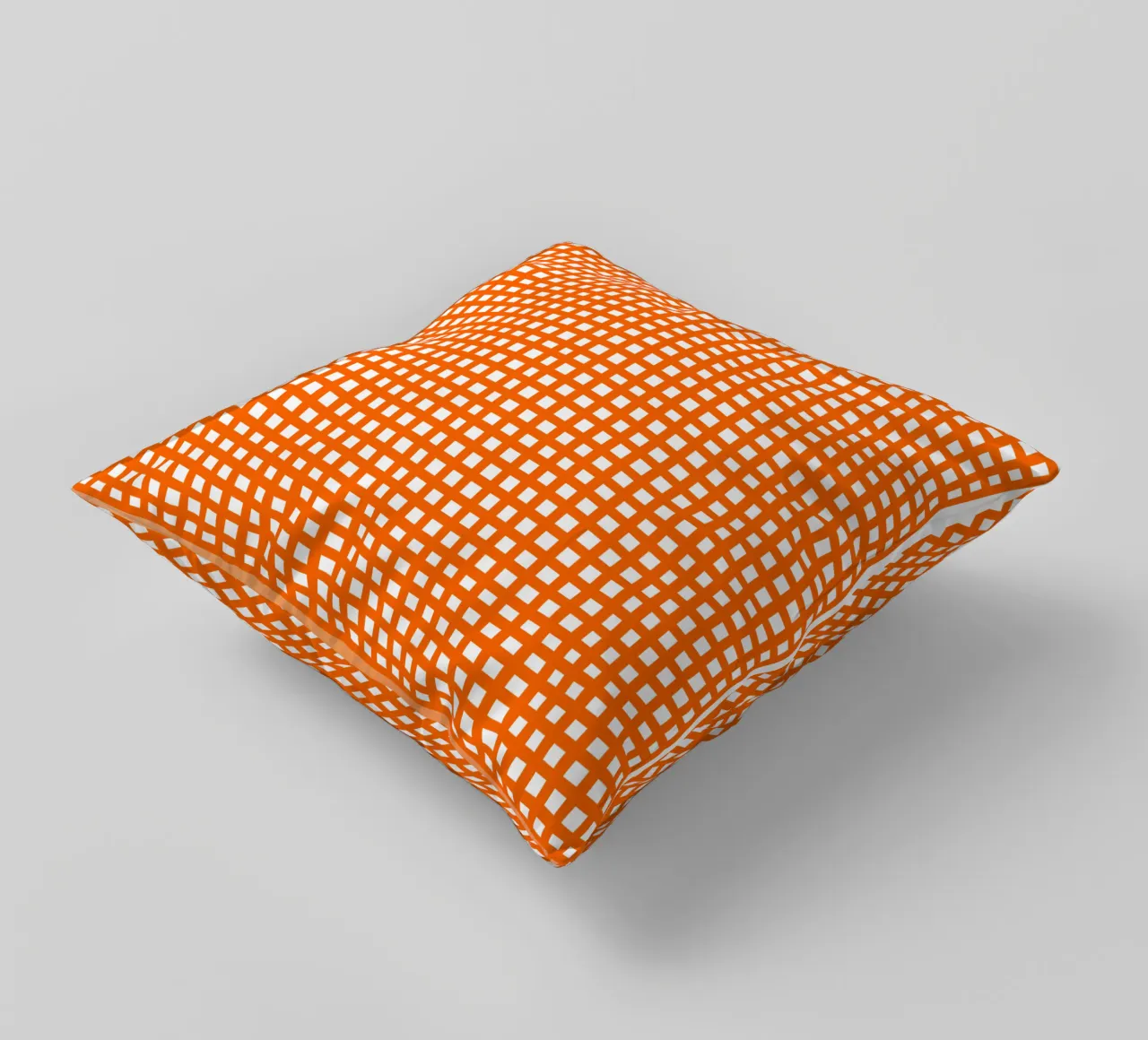 Orange square mesh grid cuscino da baobabprintstore