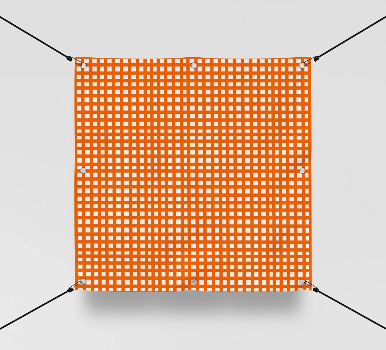Orange square mesh grid telo in pvc da baobabprintstore