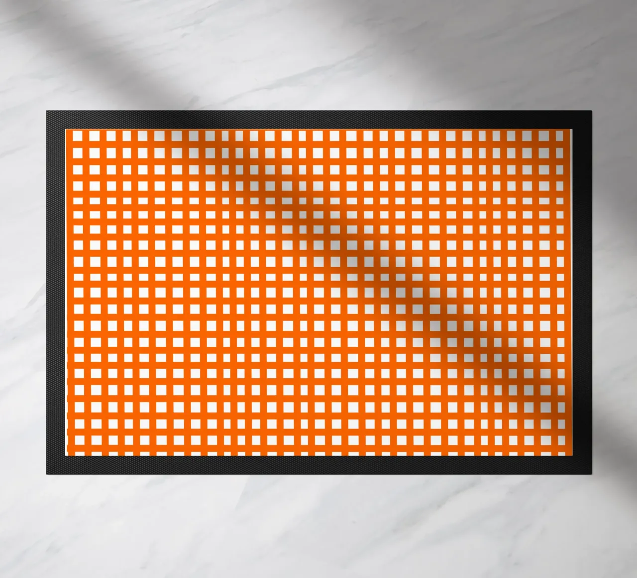 Orange square mesh grid felpudo de baobabprintstore