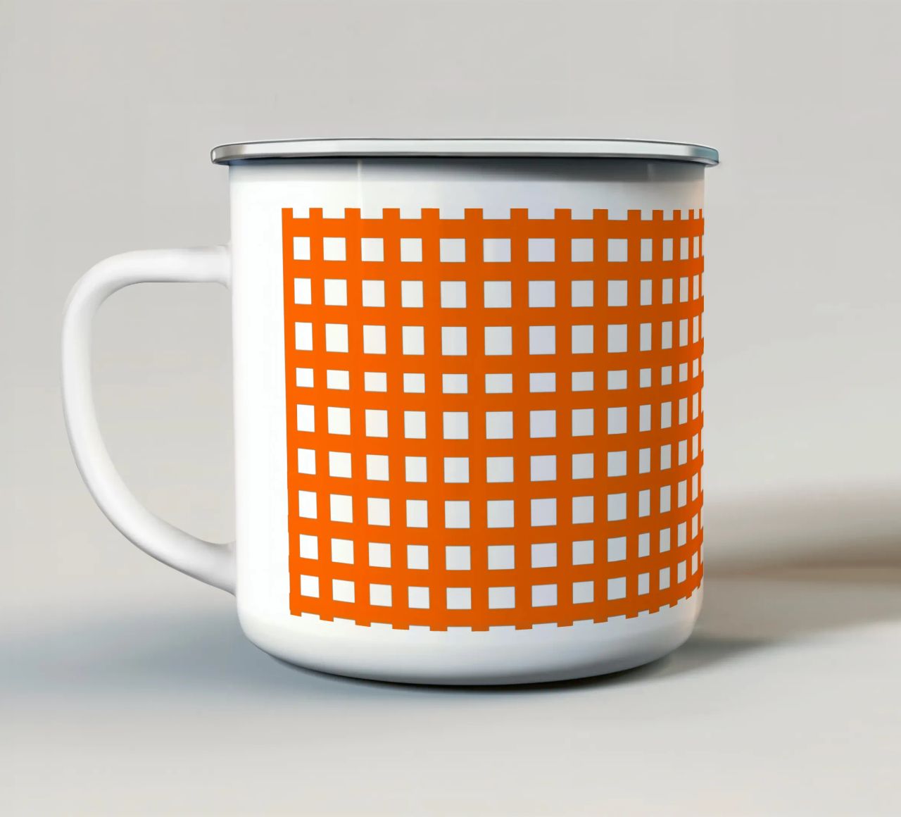 Orange square mesh grid tazza in smalto da baobabprintstore