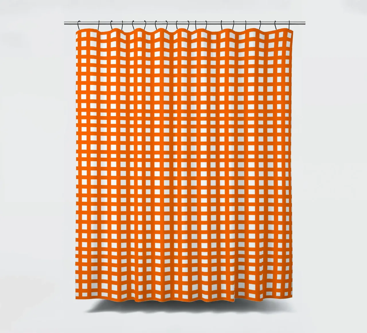 Orange square mesh grid tenda da doccia da baobabprintstore
