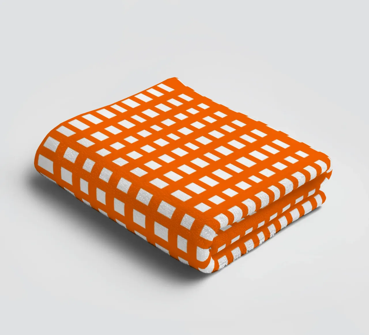 Orange square mesh grid asciugamano da bagno da baobabprintstore