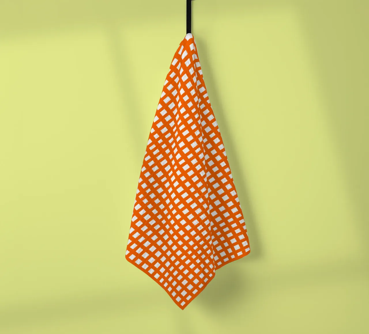 Orange square mesh grid canovaccio da cucina da baobabprintstore