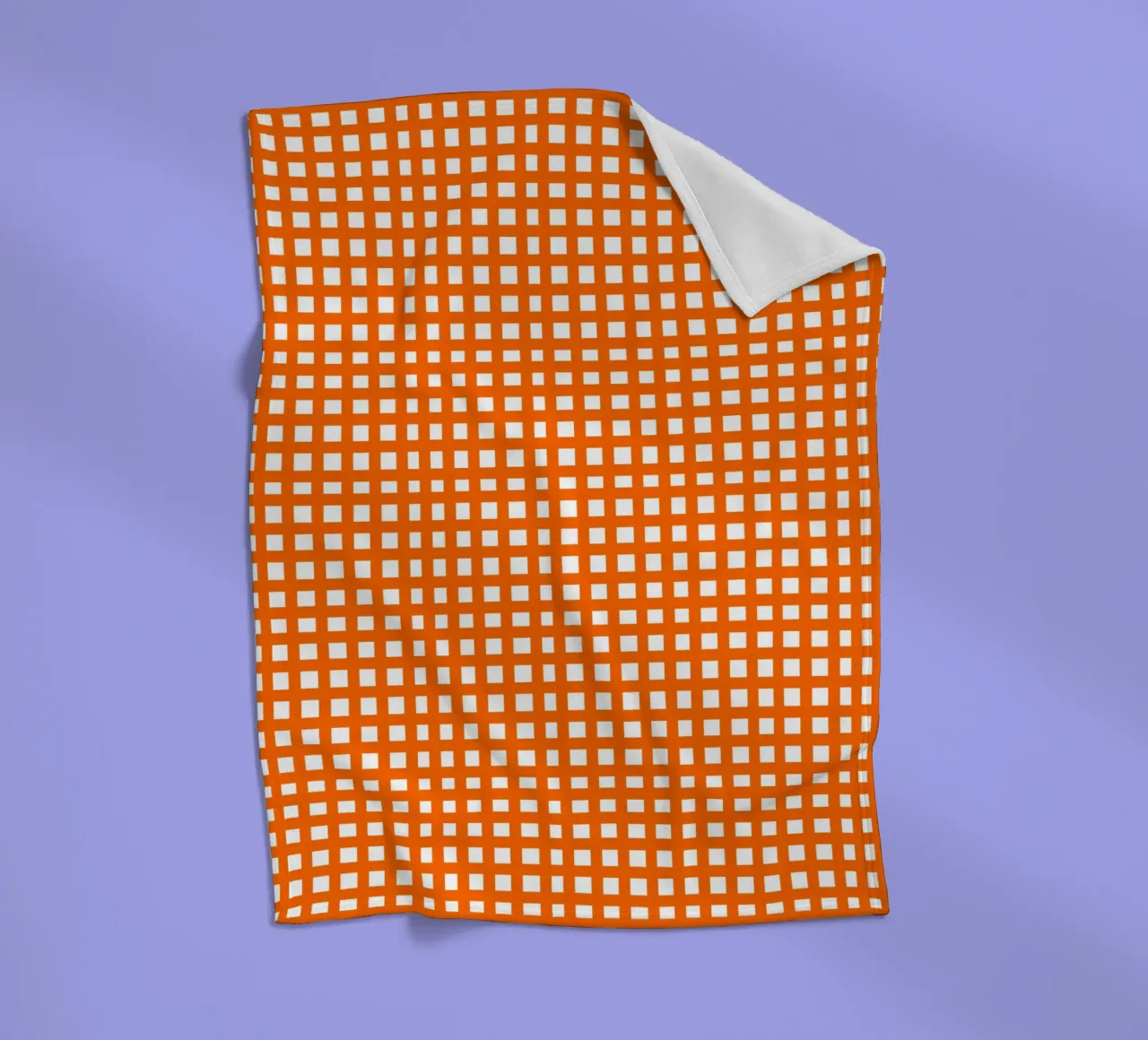 Orange square mesh grid coperta in pile da baobabprintstore