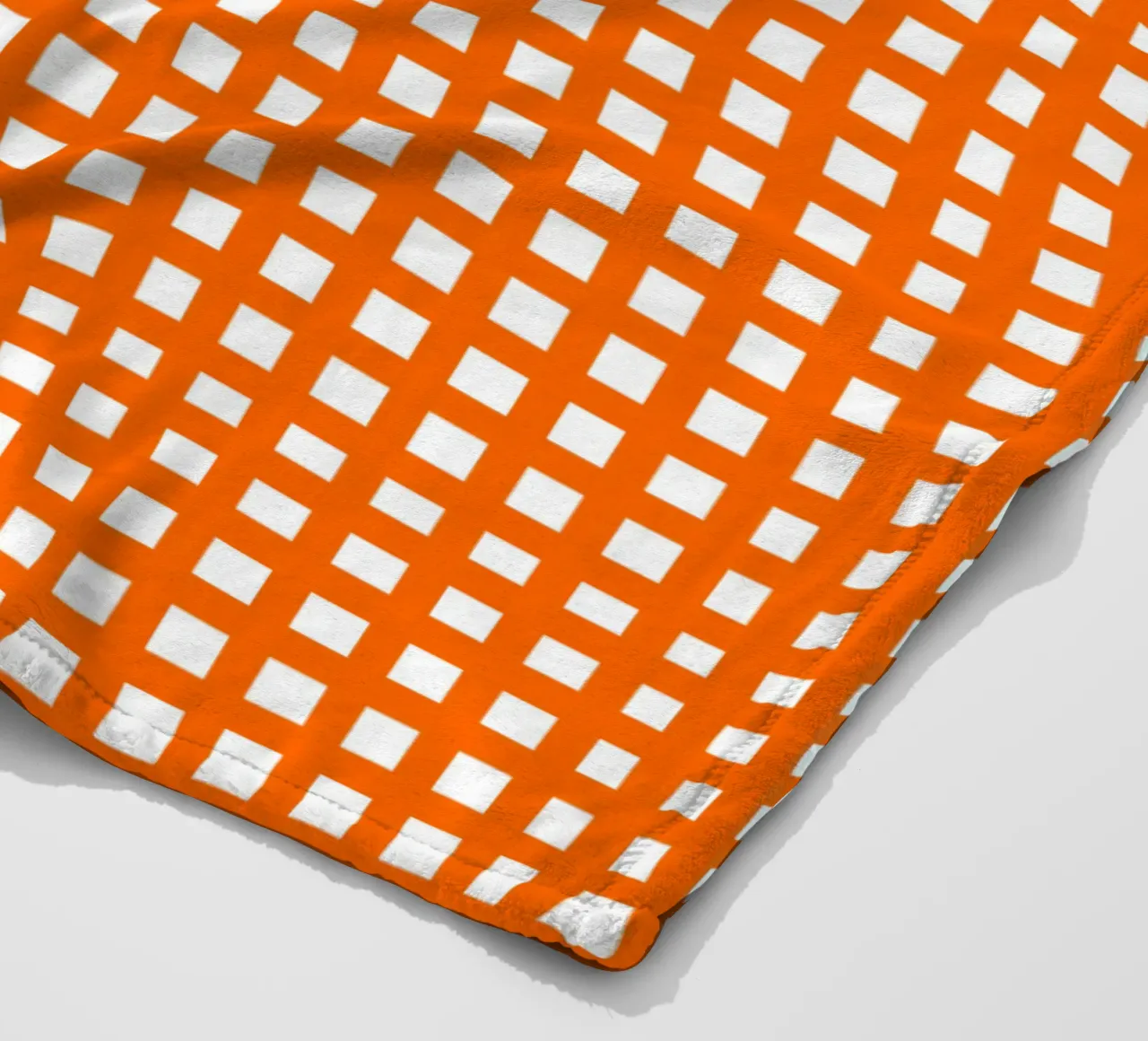 Orange square mesh grid coperta in pile da baobabprintstore