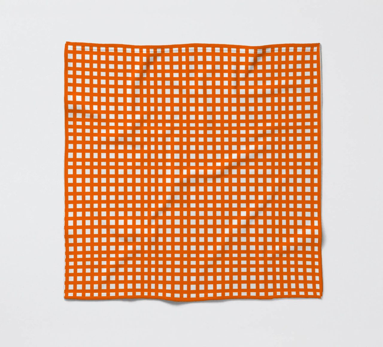 Orange square mesh grid coperta in pile da baobabprintstore