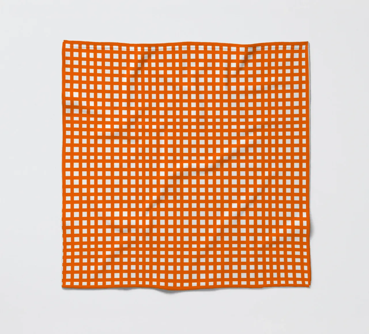 Orange square mesh grid coperta in pile da baobabprintstore