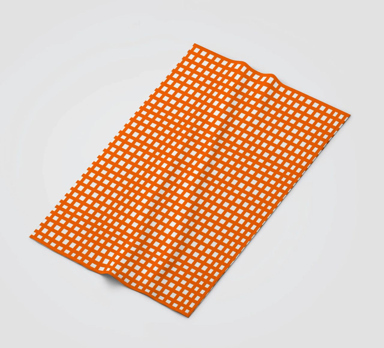 Orange square mesh grid coperta in pile da baobabprintstore