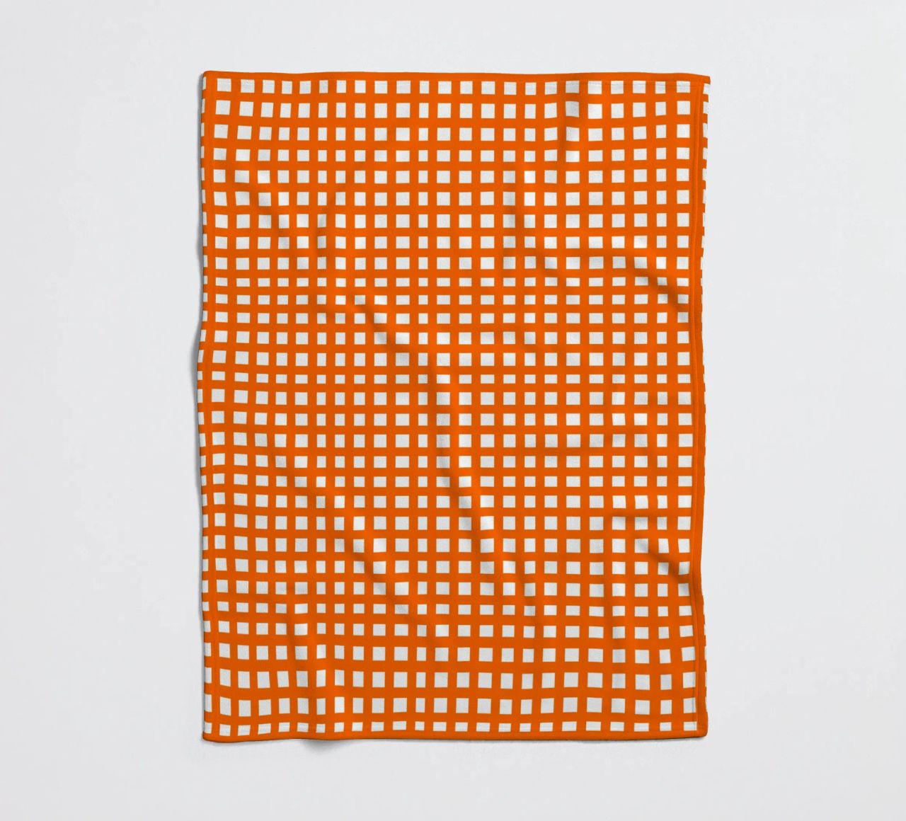 Orange square mesh grid coperta in pile da baobabprintstore