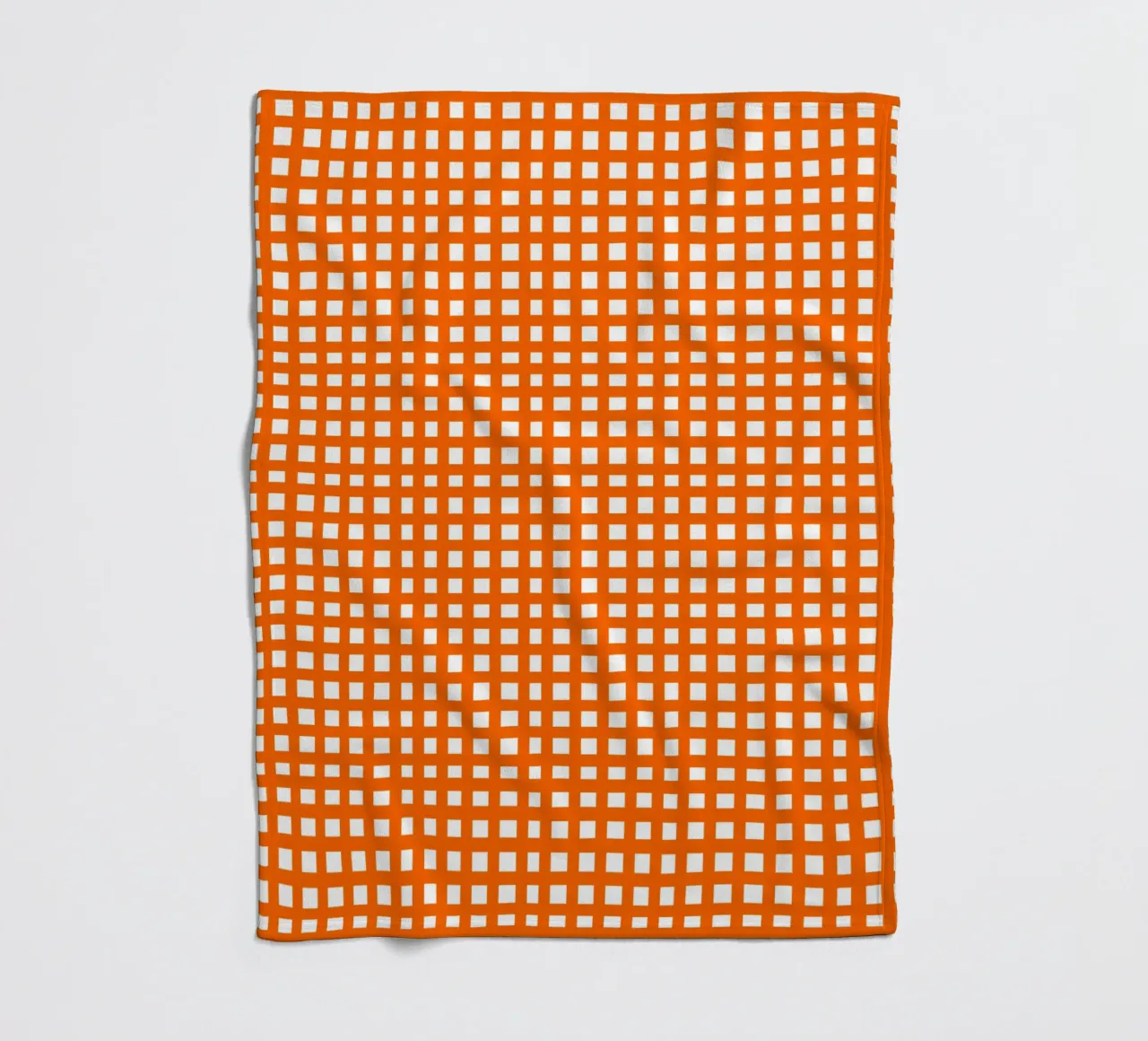 Orange square mesh grid coperta in pile da baobabprintstore