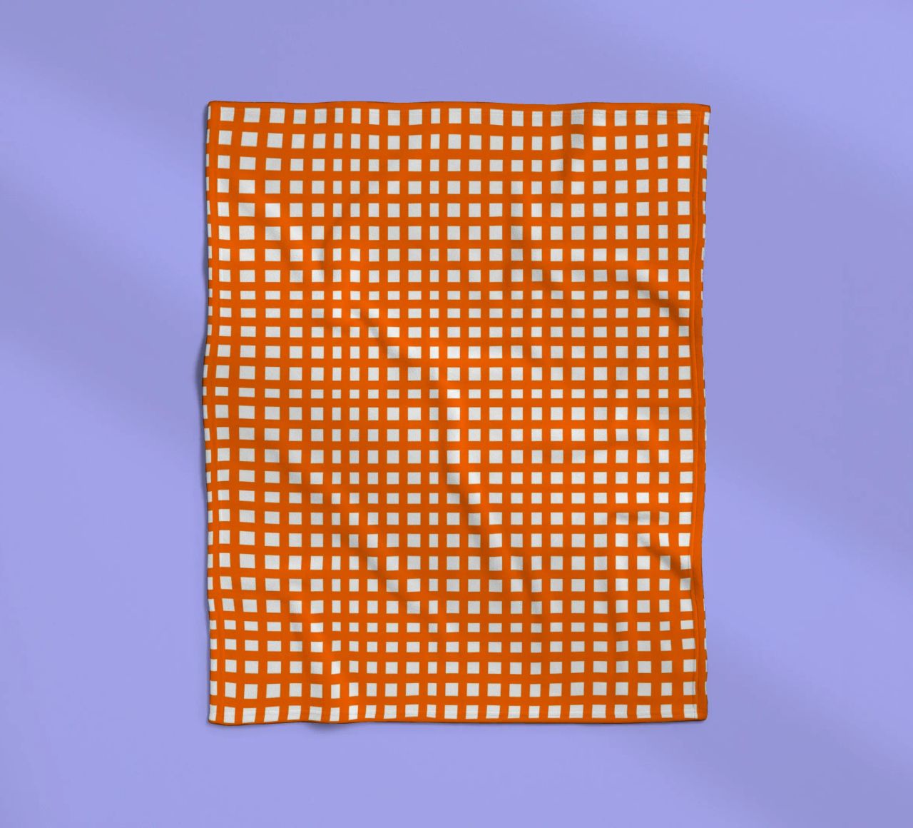 Orange square mesh grid coperta in pile da baobabprintstore