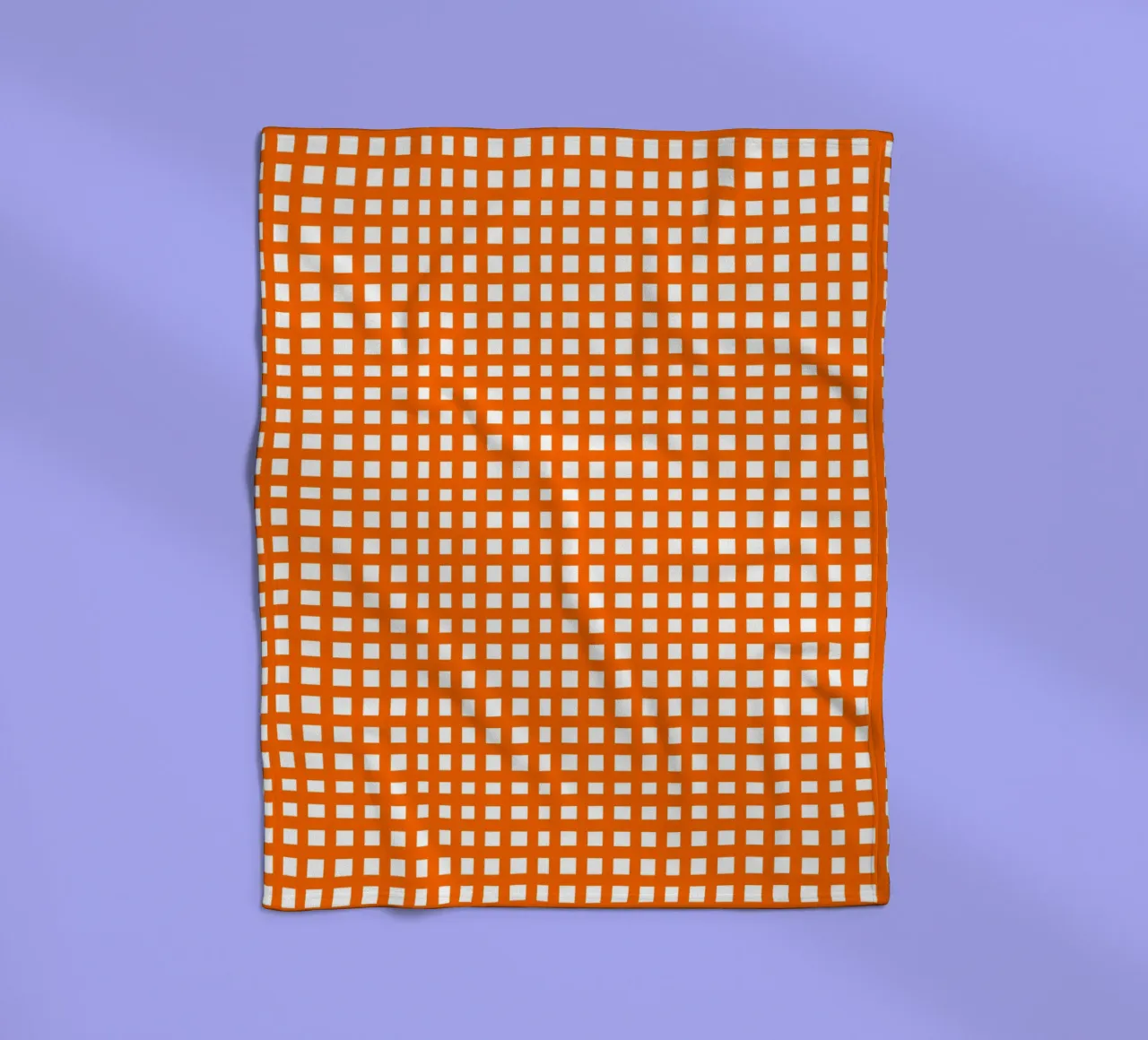 Orange square mesh grid coperta in pile da baobabprintstore