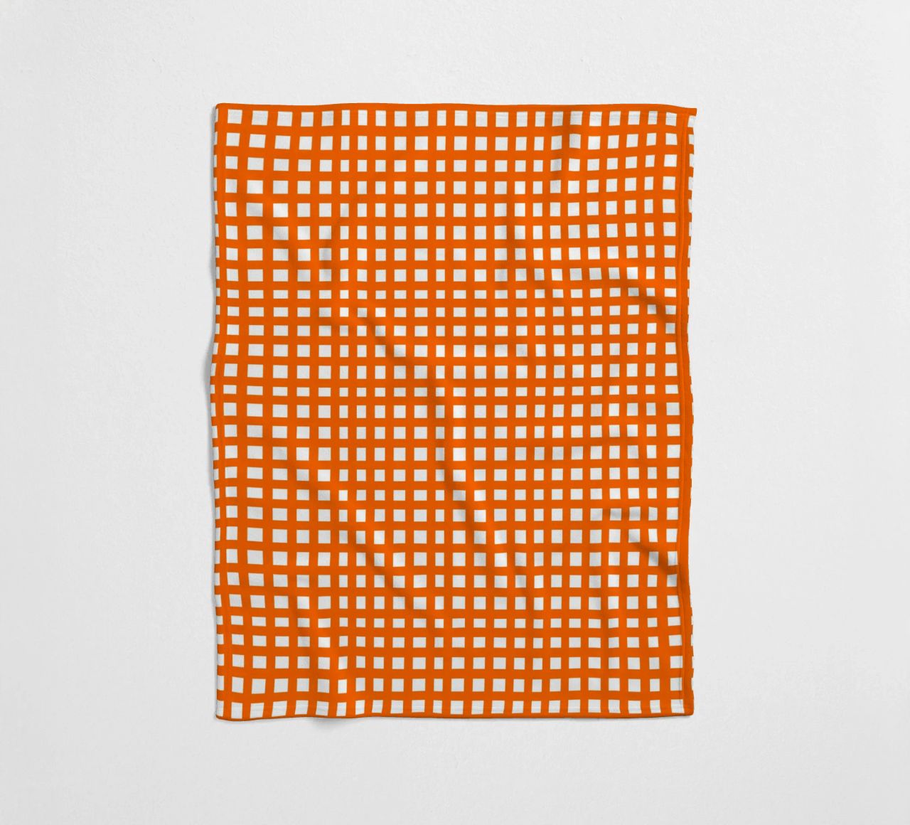 Orange square mesh grid coperta in pile da baobabprintstore