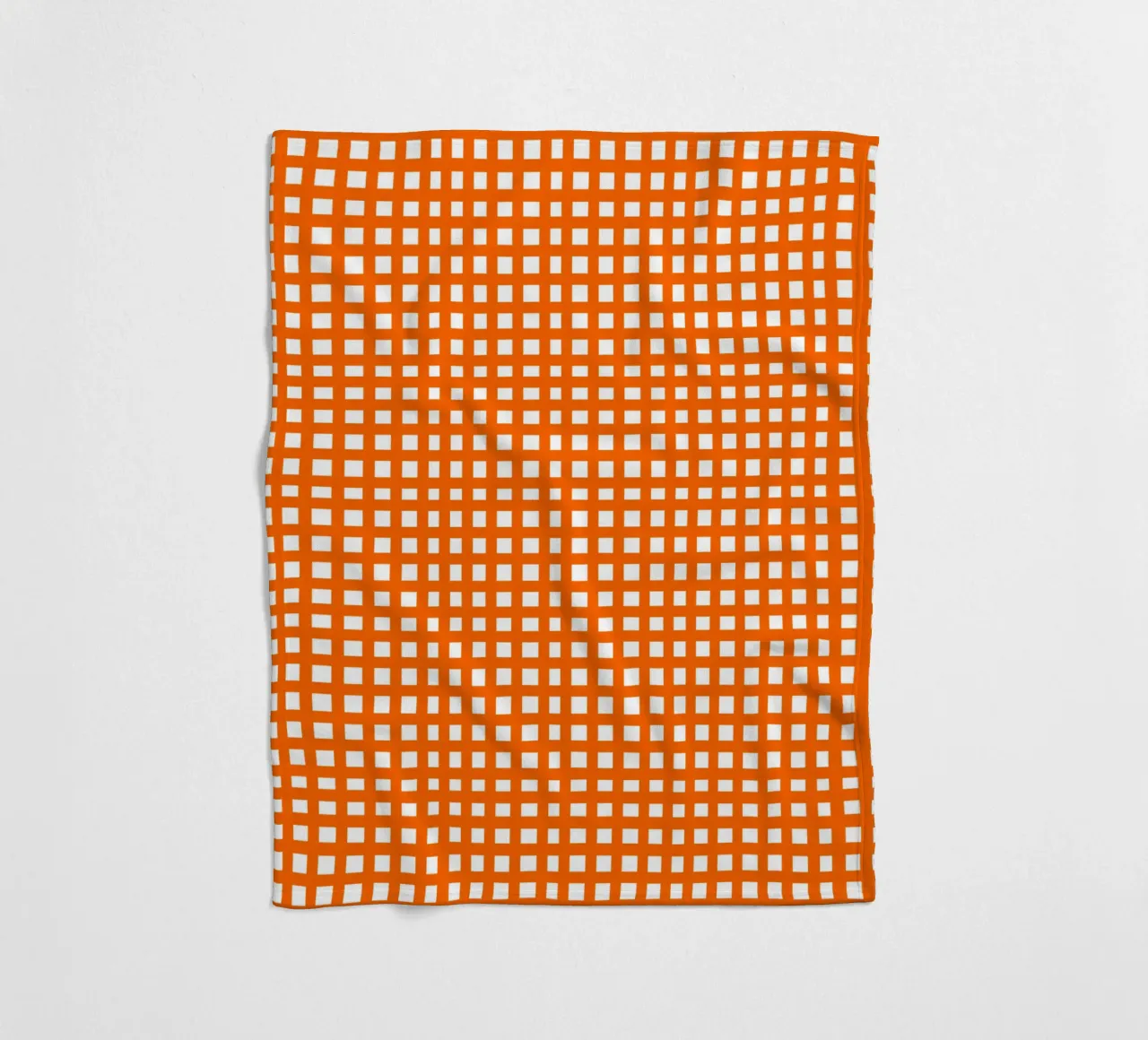 Orange square mesh grid coperta in pile da baobabprintstore